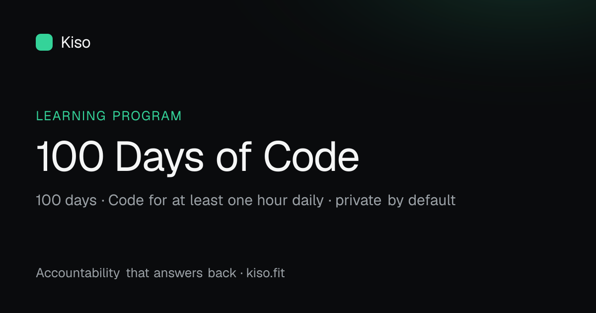 100 Days of Code Build Circle — 100 days, Code for at least one hour daily