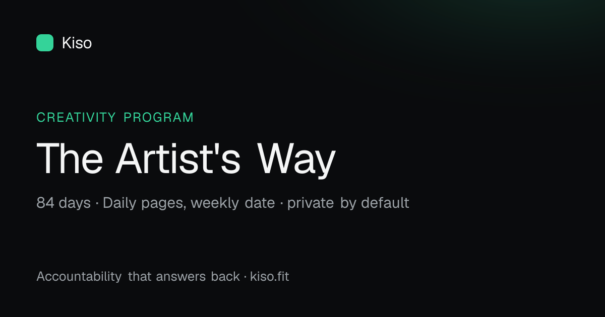 The Artist's Way: 12-Week Companion — 84 days, Daily pages, weekly date
