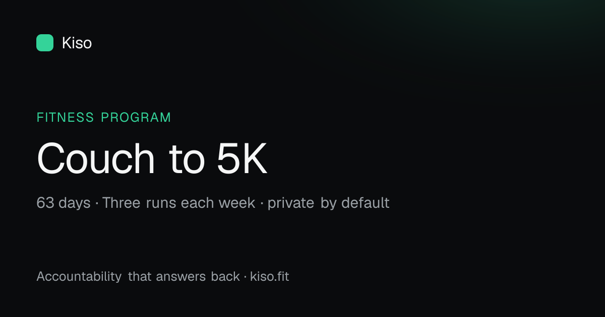 Couch to 5K Community Run — 63 days, Three runs each week
