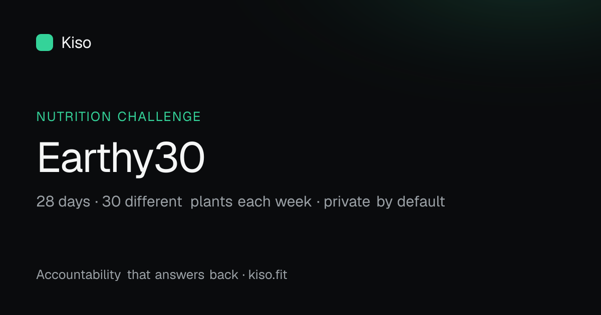 Earthy30 Plant Variety Companion — 28 days, 30 different plants each week