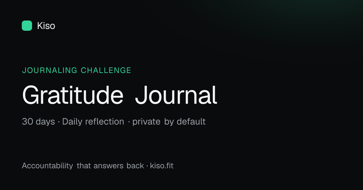 Gratitude Journaling Challenge — 30 days, Daily reflection