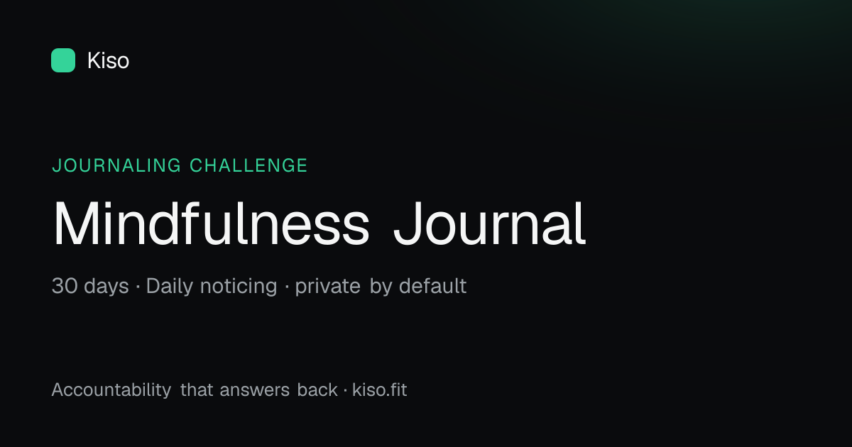 Mindfulness Journaling Challenge — 30 days, Daily noticing