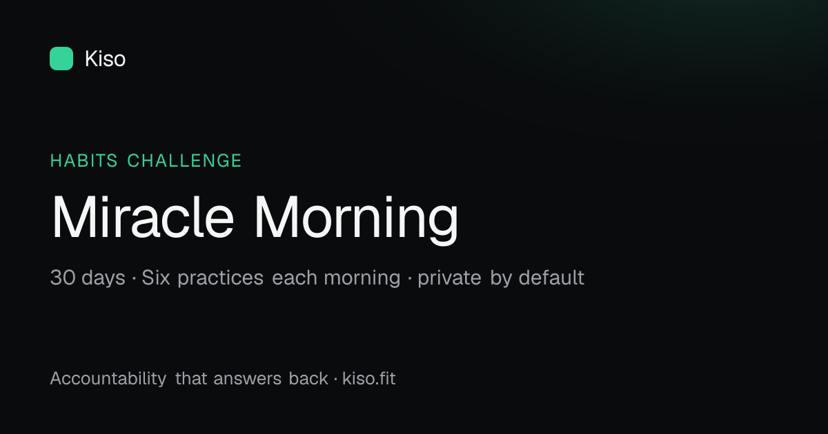 The Miracle Morning 30-Day Community Challenge — 30 days, Six practices each morning