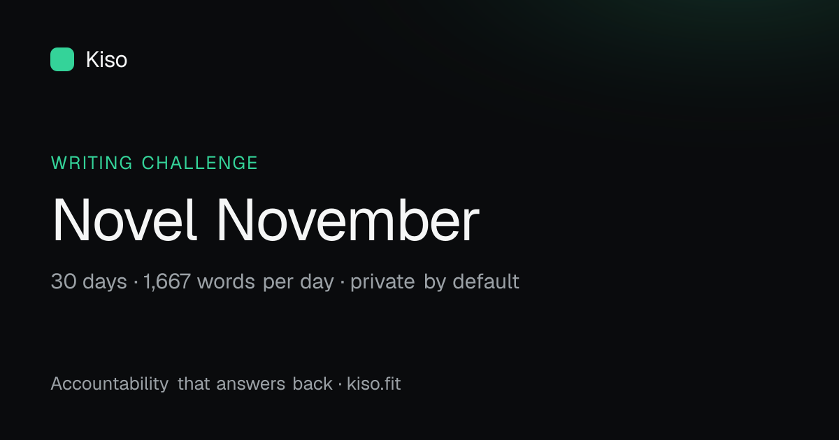 Novel November: 30-Day Draft — 30 days, 1,667 words per day