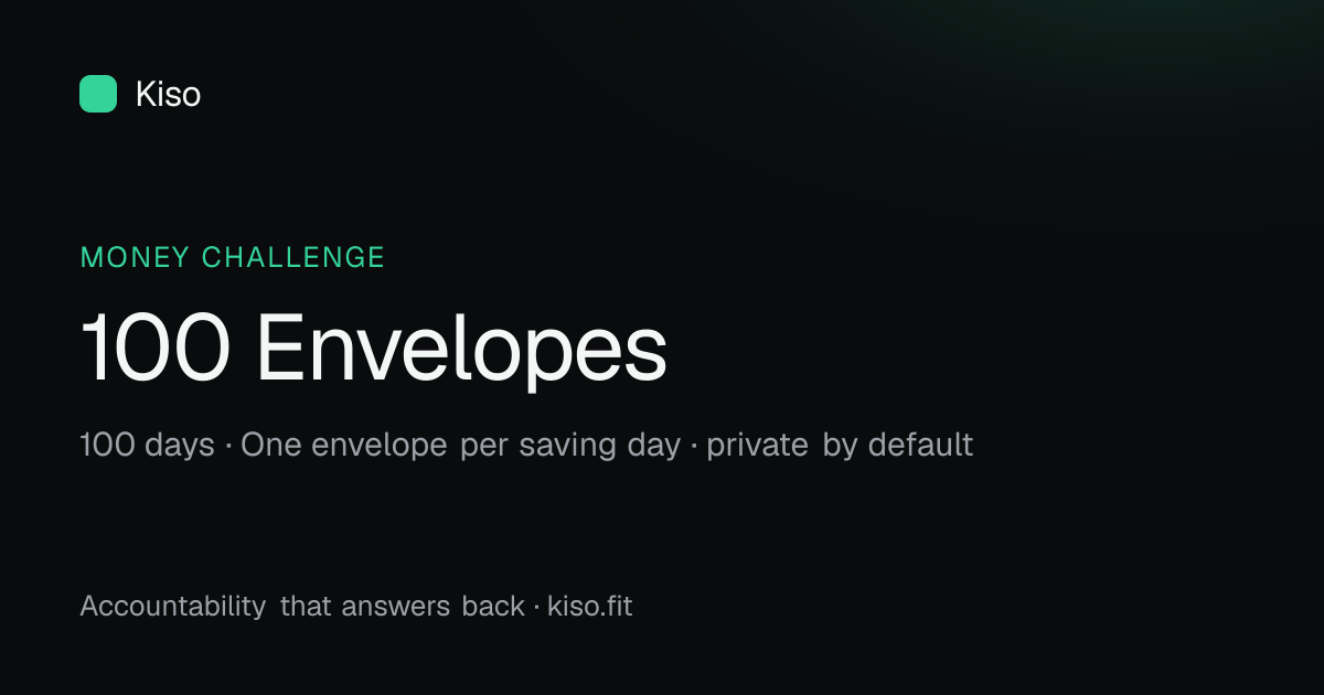 100-Envelope Savings Challenge — 100 days, One envelope per saving day