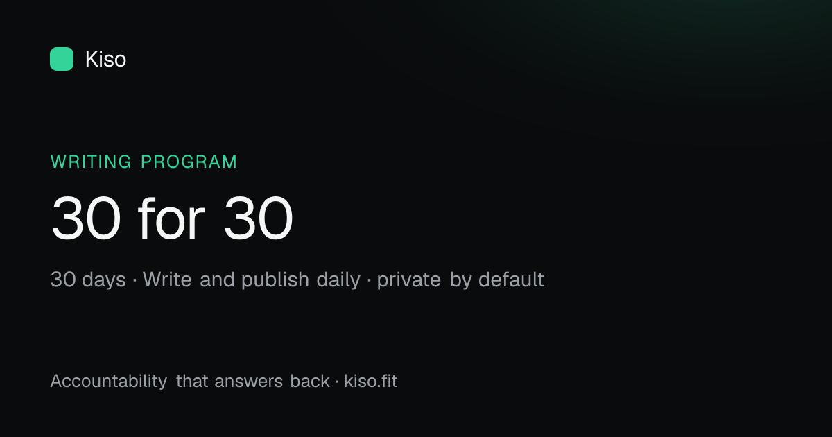 30 for 30 Atomic Essay Sprint — 30 days, Write and publish daily