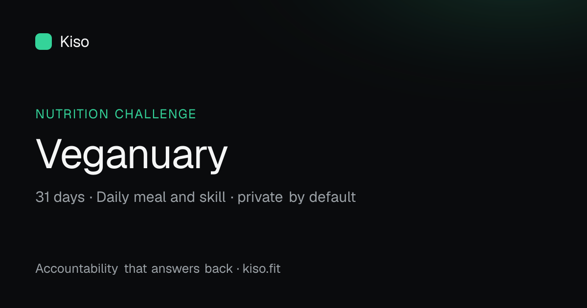 Veganuary 31-Day Community Kitchen — 31 days, Daily meal and skill