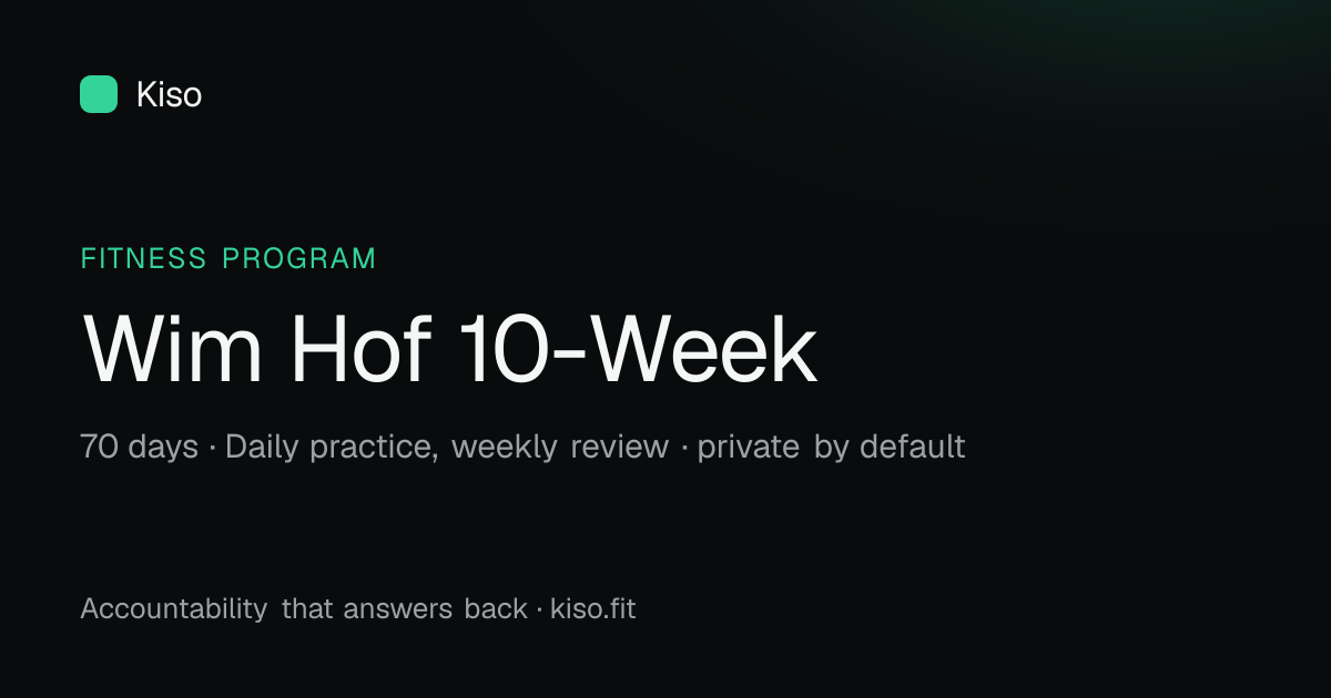 Wim Hof Method 10-Week Practice Circle — 70 days, Daily practice, weekly review